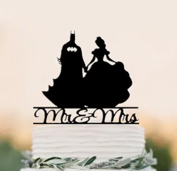 Mr & Mrs s Mužom, a Ženy Svadobnú Tortu Vňaťou, Výročie Svadby Tortu Vňaťou Akryl Čiernej
