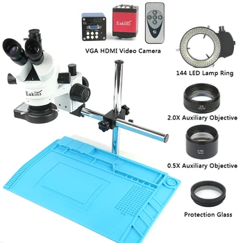 Profesionálne Súčasne-Hlavná Trinocular Stereo Mikroskopom 3,5 X-90X Vertikálne Zoom+14MP HDMI VGA Microscopio Kamera Pre PCB Spájkovanie