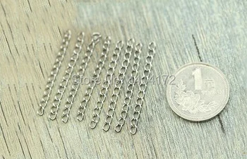 Z nehrdzavejúcej ocele, striebra tón náramok rozšírenie náhrdelník extender reťaze ženy muži šperky DIY nálezy súčasti veľkoobchod 100ks