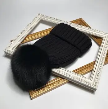2020 zimné klobúk ženy fox kožušiny pompom klobúk kvalitné zimné čiapky kapoty pre ženy, dievčatá