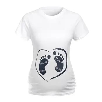 Ženy Materskej Krátky Rukáv Karikatúra Tlače Topy T-shirt Tehotenstva Oblečenie vysokej tehotenstva schwangerschaftsmode schwanger bluse A1