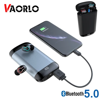 Q66 Bezdrôtový V5.0 Bluetooth Slúchadlá Športové Nepremokavé HD HIFI Stereo Mini TWS Slúchadlá S Duálny Mikrofón 6000mAh PowerBank Prípade