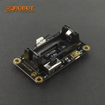 DFRobot CR123A Li-ion akumulátor, Držiak na mikro: bit vzdelávacie robot Maqueen s nabíjací obvod a Micro USB rozhranie