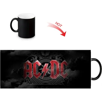 Zábava AC DC vzor kúzelné hrnčeky magic farby hrnček kávy prispôsobený čaj mlieko pohár darček 350 ml