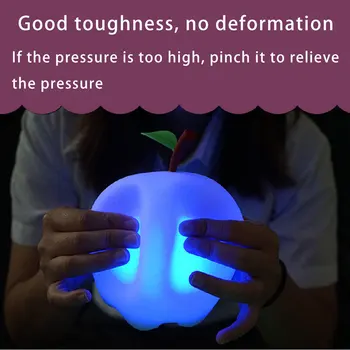 Apple Tvar 7 Farieb LED Dotykový Snímač Silikónové Nočné Svetlo Deti Detská Spálňa Plochy Dekor Ozdoby Batérie/USB Nabíjanie