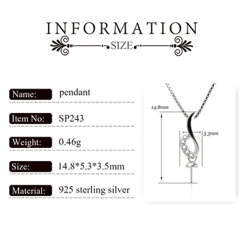 CLUCI Sivler 925 Malé Jednoduché Kúzlo pre Ženy Náhrdelník Reálne Mincový Striebro Twisted Zirkón Prívesok Šperky SP243SB