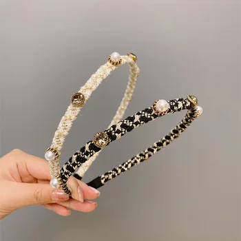 TIMEONLY kórejský módne Imitácie perál hairwear shinning kamienkami kruhu handričkou vlasy pásma pre ženy, dámy Módne jewellry