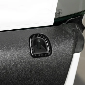 2 ks Uhlíkových Vlákien Auto Door Lock Pin Gombík Rám Orezania Kryt pre Ford Mustang 09-13