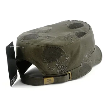 Vysoko kvalitný vojenský klobúk vyšívané flat top armády klobúk veľkú hlavu mužov klobúk spp plus veľkosť šiltovky 56-59 cm 60-62 cm