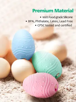 Dino Eggie Dieťa Teether, vajcovité Počiatočných Hračka s Klip, BPA-Free, CPSC Laboratórne Testované a Schválené, pre Dieťa Chlapci Dievčatá 3-12M