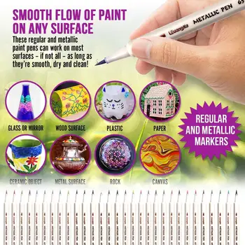 30 Farby, Kovové Značky Nastaviť Jemné Bod Kovové Značky Perá pre Black Paper Art Rock Maľovanie DIY Karty, Takže Umelecké potreby