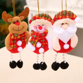 4pcs Vianočné Ozdoby Malé Handričkou Santa Claus Elk Sobov Bábika Visí Vianočný Strom Dekorácie Firmware Nový Rok Dekor 2021