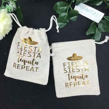 Prispôsobiť Fiesta svadobné Bachelorette Kocovina obnovy Survival kit prospech Mušelínu tašky svadobné sprcha strany cukrovinka vrecia