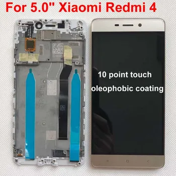 Pôvodný Pre Xiao Redmi 4 Štandardné 2GB RAM, 16GB ROM LCD Displej+Dotykový Displej Digitalizátorom. pre redmi 4 Normálna Verzia+rám