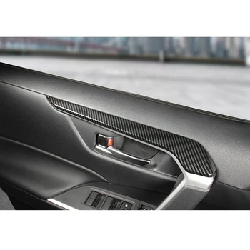 4Pcs ABS Uhlíkových Vlákien Auto Vnútorné Dvere, Panel Kryt lakťovej opierky Čalúnenie Dverí Rukoväť Kryt Výbava Pre Toyota RAV4 2019 2020