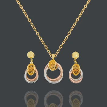 Liffly Klasické talianske Kreatívne Dva-tón Dizajn Náhrdelníky Náušnice Šperky Sady Dovolenku Výročie Darček pre Ženy Šperky