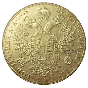 1901 Rakúsko - Habsburskej 4 Dukáty - Františka Jozefa i. Priemer 40 MM Skutočné Zlato-Á REPLIKA Dekoratívne Mince