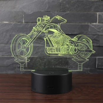 Spirit of Vengeance Motocykel tému 3D Lampa LED nočné svetlo 7 Farieb Zmeniť Dotyk Náladu Lampa Vianočný darček Dropshippping