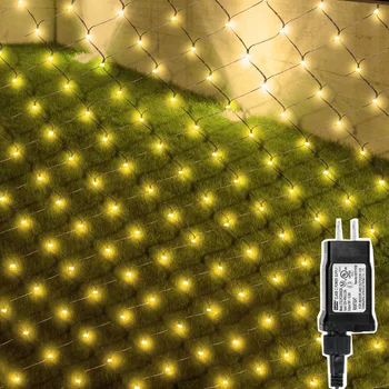 Thrisdar 3X2M 204 LED Čistý Oka String Svetlo DC24V Vonkajšie Vianoce Čisté Svetlo Trávnik Plot Záhrade Strom zábal Čisté Svetlo Víla