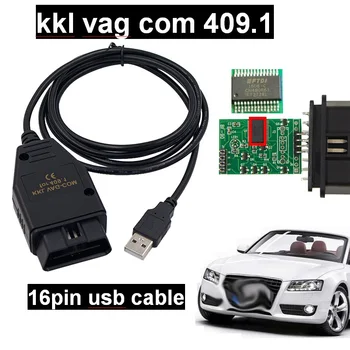 FTDI Čip Auto Auto OBD2 USB Kábel VAG-COM KKL 409.1 Auto Skener Skenovanie Nástroj Pre Audi Seat Skoda Volkswagen automobilový skener