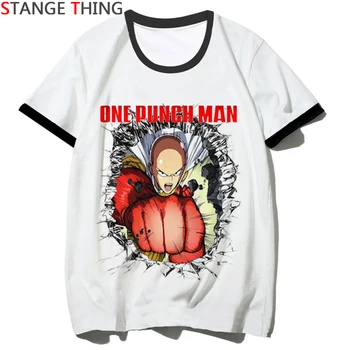 Jeden Úder Muž Vytlačené T Shirt pre Mužov/ženy Hrdina Saitama Pohode Karikatúra T-shirt Anime Módne Tričko Hip Hop Top Tees Muž/žena