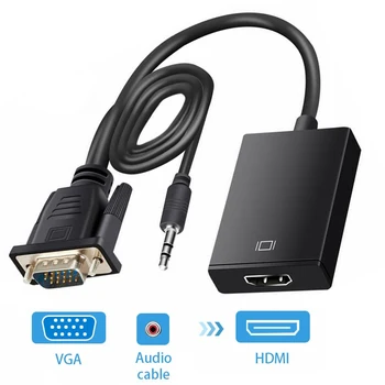 VGA HDMI Prevodník Kábel Adaptéra Audio Výstup 1080P VGA HDMI Adaptér pre PC, notebook na HDTV Projektor r10