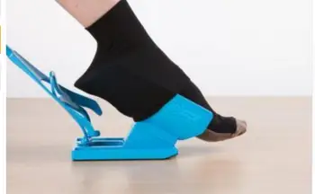 1pc Ponožka Jazdca Pomoci Modrá Helper Kit Pomáha Dať Ponožky Na Vypnuté Žiadne Ohýbanie Obuvi Horn Vhodné Pre Ponožky