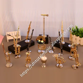 Dh Miniatúrne Flauta, Klarinet Saxofón Trúby Pozauna francúzsky Roh Model Mini Hudobný Nástroj, Ozdoby, Darčeky a Dekorácie