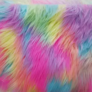 Multi-farebné štítky na jacquardove Rainbow plyšové látky,umelé kožušiny textílie,plsti tkaniny,tkaniny pre bábiky