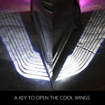 2x Najnovšie Anjel Krídla Auto vitajte svetlá Reflektorov, Dvere Projektor Svetlo Ghost Tieň Puddle 12V-24V Pre BENZ AUDI BMW Motocykel