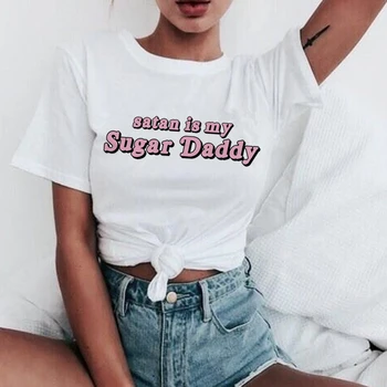 Áno, Otecko Satan Je Môj Cukor Otecko tričko top tees žena print plus veľkosť 2020 grafické tees ženy t-shirt tričko tumblr kawaii