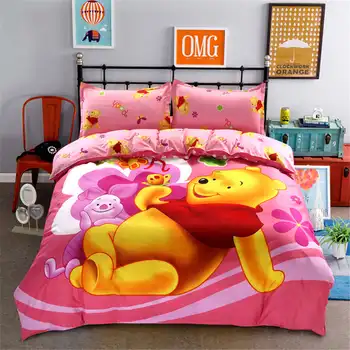 Karikatúra Disney Winnie the pooh posteľná bielizeň nastaviť obliečka na vankúš perinu list spálňa jeden twin plný queen size bytový textil Dieťa