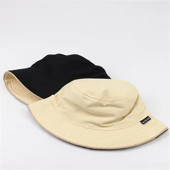 2019 Bavlna jednofarebné čierne a biele Vedierko Hat Rybár Klobúk vonkajšie cestovné klobúk Slnko Spp Čiapky pre Mužov a Ženy 28