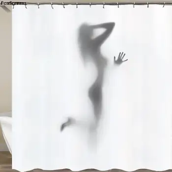 31 Vaňa Sprchové Závesy Pre Kúpeľňa Opony Žena Textílie Sprchové Závesy s Hákom Sexy Dievča Portrét Domova Alebo Mat