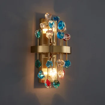 Nový moderný sconce osvetlenie pre spálne zlatým crystal nástenné svietidlá domáce dekorácie farebné cristals nástenné svietidlá
