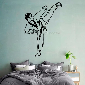 Bojové Umenie Stenu Taekwondo Chlapec Fighter Telocvični Šport, Domáce Interiér Umenie Vinylové Nálepky Deti Škôlky Detská Izba 1606