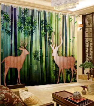 Zelený les závesy 3D Okne Opony Hmlisté lesa Luxusné Zatmenie Obývacia Izba, pracovňa, Spálne, Vlastnú veľkosť