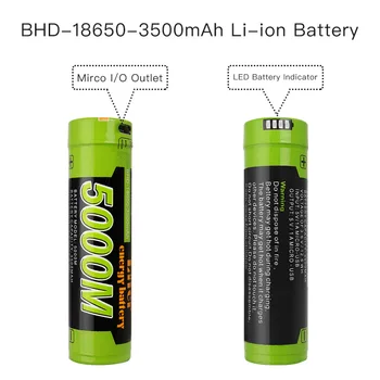 1PCS 5000M Mobile nabíjanie batérie Mikro USB 18650 3,7 V 3500mAh Li-ion Nabíjateľná Batéria 4 Indikátor LED Napájania banky