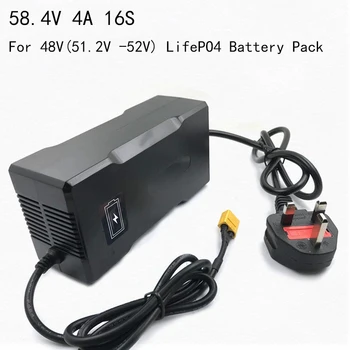 16S 58.4 V 4A Inteligentná Nabíjačka Pre 48V (51.2 V-52V)LifePO4 Batérie Elektrické Požičovňa Skútrov Pre Rýchle Inteligentné Nabíjačky
