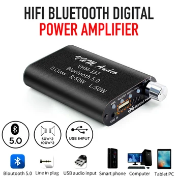 Mini Bluetooth 5.0 HiFi 2.0 Kanálový Digitálny Zosilňovač Stereo Domáce Audio Zosilňovač 100W AUX/USB Vstup Vľavo+Vpravo Kanály Výstup
