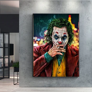 Joker Ulici Graffiti Zábavné Plátno na Maľovanie na Stenu Umenie Plagáty a Vytlačí na Stenu Umenie Obrázok pre Obývacia Izba Č Rám