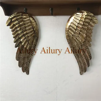 50% off,2ks/set.jedinečný Kovaného železa vyrobené staré anjel zlaté krídla,krídla závesné,nástenné mäkké výzdoba,Vianočné dekorácie
