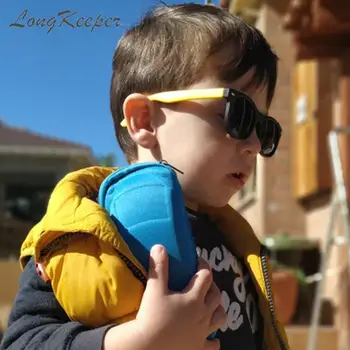 LongKeeper TR90 Polarizované Deti slnečné Okuliare s puzdrom Deti Silikónové Bezpečnosti Slnečné Okuliare Darčeková Sada pre Baby Chlapci, Dievčatá Oculos