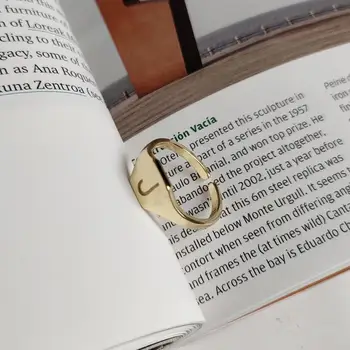 Skutočné 925 Sterling Podiel Square/Kola/Srdce Stohovanie Prstene Pre Ženy Minimalistický Otvoriť Vrstvený List Krúžok Zlaté Krúžky Bijoux