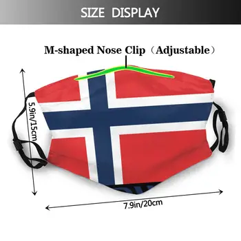 Ochranná maska s filtrom Nórsku Vlajku proti prachu PM2.5 opätovne dospelých dospievajúce dieťa dievča