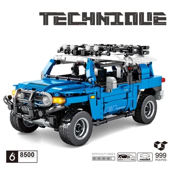 Technics suv auto toyota FJ CRUISER stavebným zhromaždiť tehly model vytiahnuť späť vozidla hračky kolekcia za dary