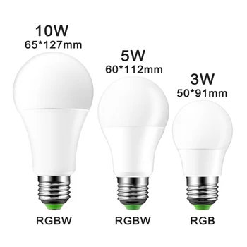 16 Zmena Farby LED Žiarovka lampara Lampa Domáce Dekorácie RGB LED Žiarovka E27 3W 5W 10W IR Diaľkového ovládača, Farebné Svetlá Žiarovka