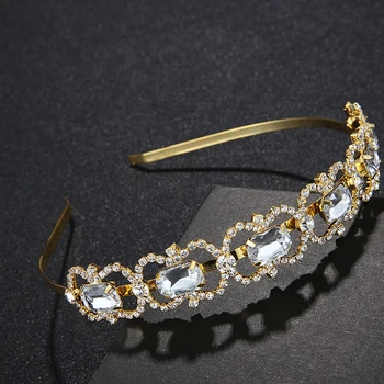 Móda Austrian Crystal Princess Tiaras a CrownsWomen Headpieces Šperky, Svadobné Nevesty, Družičky Vlasy Príslušenstvo
