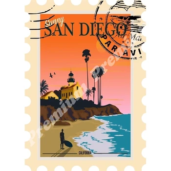 San Diego obchod so magnet vintage turistické plagát