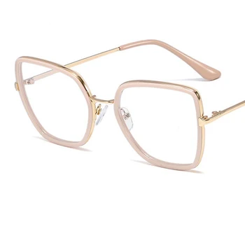 2020 Nové trendy Námestie okuliare dámske okuliare módne Značky jasné, transparentné jasný objektív ružové okuliare žena oculos